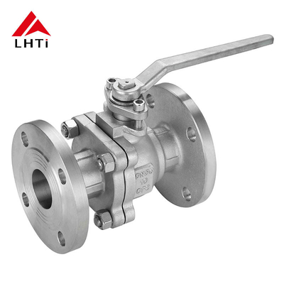Bon prix Valve à bille en titane de classe ANSI 150 Gr2 à deux pièces, conception en flanges à port complet à l'épreuve du feu pour une résistance aux médias chimiques en ligne
