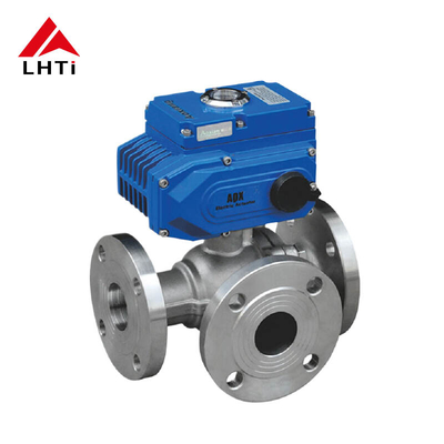 Bon prix Valve à billes électrique à trois voies ASME B16.34 Titane 2 Valve à billes TA1 Gr1 PN 16 Ingénierie navale en ligne