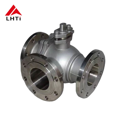 Bon prix Valve à bille à 3 voies en titane pour l'industrie chimique et électrique Gr1 Gr2 PN16 PN 25 6 pouces en ligne