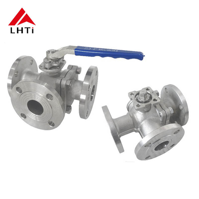 Bon prix Valve à bille à 3 voies Titane Valve à bille à plein port Gr1 avec connexions de brides en ligne